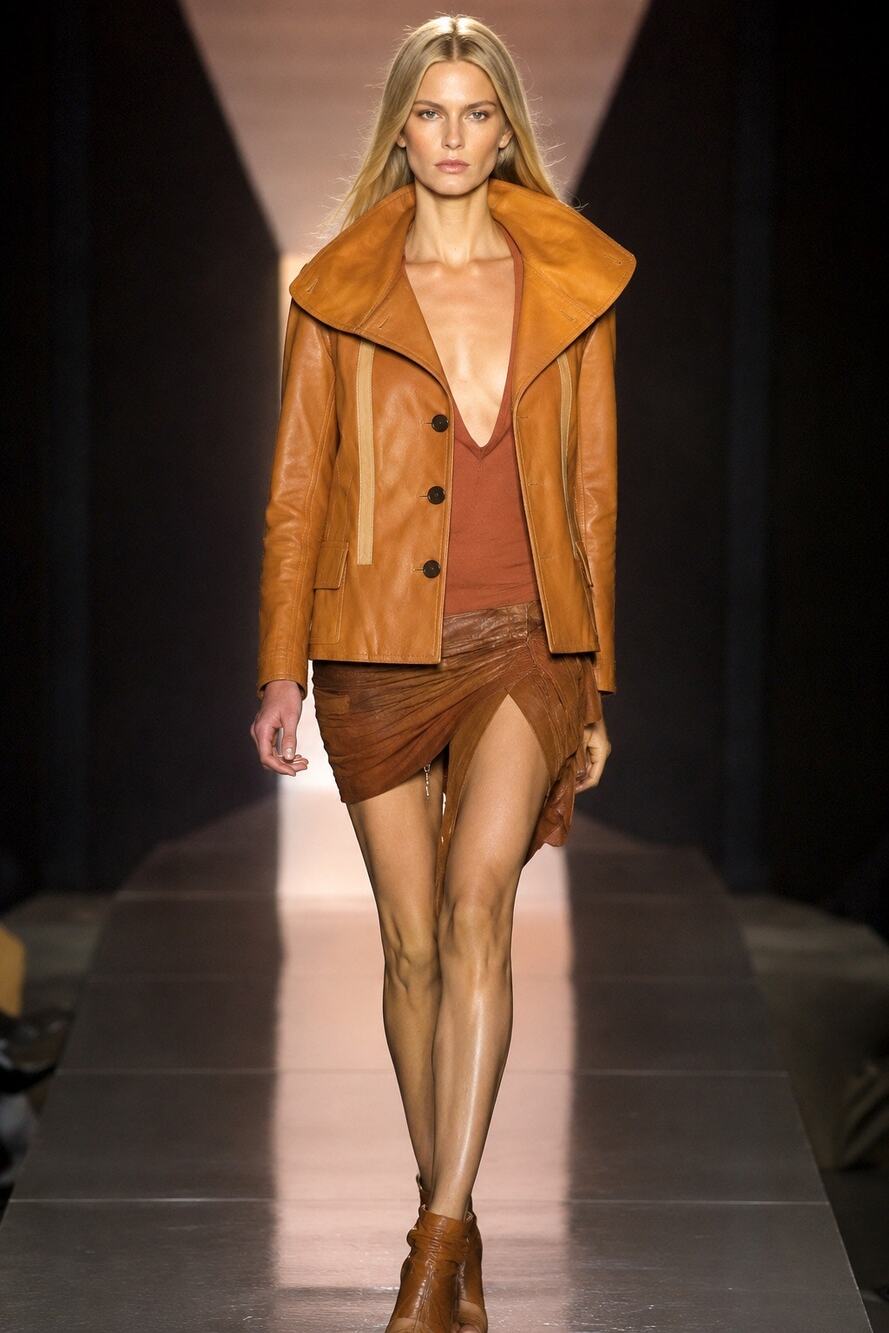 Donna Karan Runway Vintage Calfskin Leather Coat – Size 12